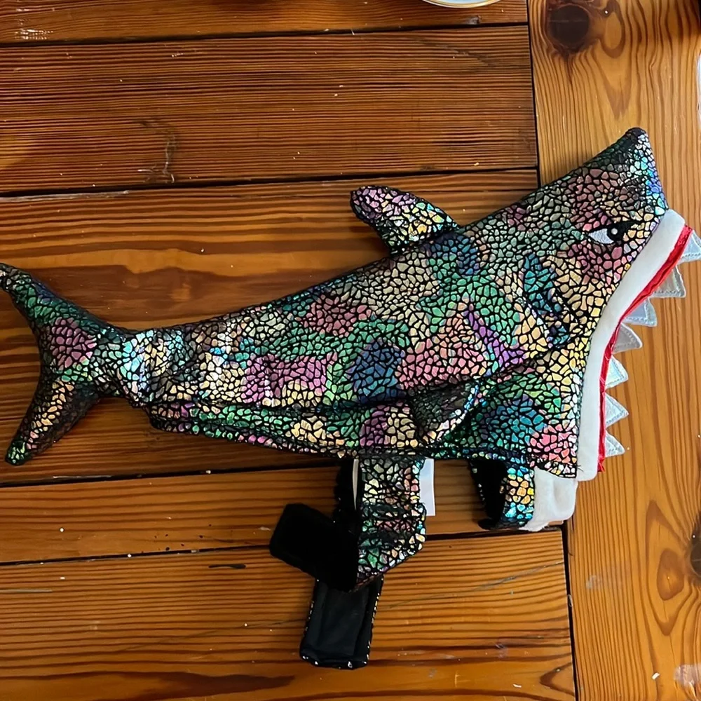 Thrills and chills, pet - extra small shark holographic costume